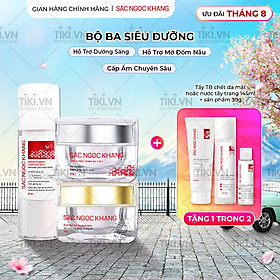 COMBO dưỡng da chuyên sâu kem dưỡng ban đêm 30g + kem dưỡng ban ngày 5 in 1 30g + Serum dưỡng trắng 30ml cho tác dụng nhanh mạnh, toàn diện