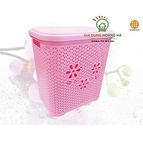 Giỏ đựng đồ có nắp hoa Việt Nhật cao cấp đa năng, đựng quần áo, đồ chơi trẻ em