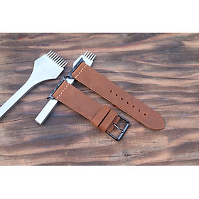 Mua Dây Da Thay Thế Dành Cho Apple Watch Da Bò Sáp Màu Nâu Đất (Làm thủ công)