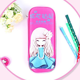 Hộp bút vải canvas bé gái in hình công chúa dễ thương