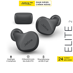 Tai Nghe Bluetooth Jabra Elite 2 | Thương hiệu Đan Mạch | Chống Nước IP55 | Công nghệ chống ồn từ Jabra | Nghe Nhạc lên đến 21H | Hàng Chính Hãng