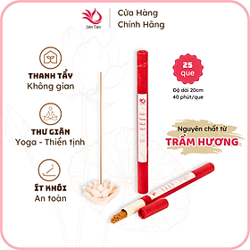 Nhang Trầm Hương thuần khiết Liên Tâm 21cm 25 que - Trầm hương không tăm cao cấp