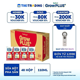 Thùng Sữa bột Pha Sẵn GrowPLUS+ Suy Dinh Dưỡng (Đỏ) - Tăng Cân, Tăng Chiều Cao (48 Hộp x 110ml) (Bao bì tùy lô hàng)