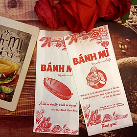 Mua 100 túi giấy đựng bánh mì họa tiết đỏ