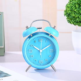 Đồng hồ báo thức 2 quả chuông kèm đèn kiểu cổ điển để bàn tiện lợi