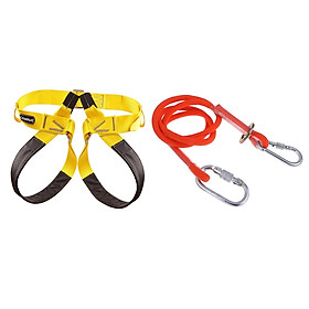 Safety Rock Tree Climbing Rappelling Harness Waist Belt Half Body Rescue Kit