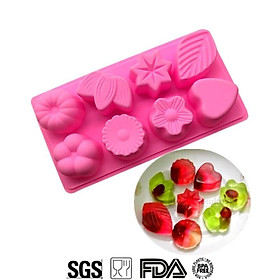 Mua Khuôn Silicon Đổ Socola/Thạch/Đá/Kẹochipchip/Pudding Hình Hoa Lá Trái Tim