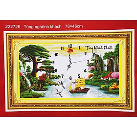 Tranh thêu chữ thập Tùng Nghênh Khách 222726-78x46cm