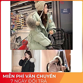 Áo Khoác Phao Nữ Mũ Lông Chồn Siêu xinh , Lót Bông Dáng Rộng 5 Màu G028 - Reso shop - zeni69 store