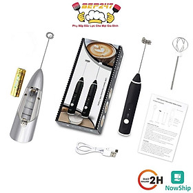 Mua Máy Đánh Trứng  Tạo Bọt Cafe Cao Cấp  Có 3 Tốc Độ Điều Chỉnh Đa Năng Kèm Pin + Dây Sạc USB