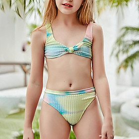 Micendy Cô Gái Bikini Trẻ Em Đồ Bơi Trẻ Em Kid Cho Bé Đồ Bơi Đi Biển Dây Buộc Đồ Tắm Nơ Bikini Cho Cô Gái Trẻ Mặc - 160