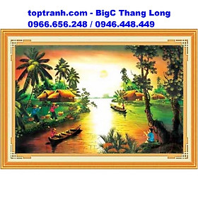 Mua Tranh thêu chữ thập sông nước miền Tây 222159 thêu kín chưa thêu