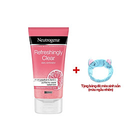 Gel Tẩy Tế Bào Chết Hằng Ngày Cho Da Mụn Chiết Xuất Bưởi Hồng Neutrogena Refreshingly Clear Daily Exfoliator 150ml (Tặng băng đô mèo xinh xắn)