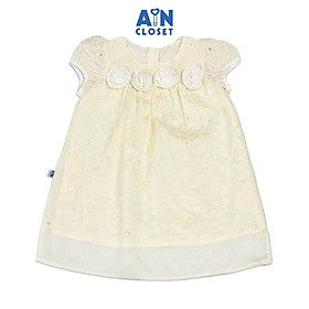 Đầm bé gái họa tiết Hồng Mao Lương Trắng Tơ Thêu - AICDBGRFNOOA - AIN Closet