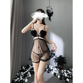 Đầm ngủ trong suốt váy ngủ heart cute