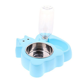 Automatic Feeder Pet Dog Cat Water Drinker Food Bowl Squirrel Blue