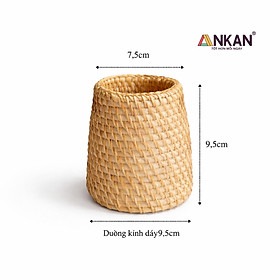 Cốc Mây Tre Đan Thủ Công Đa Năng - Đựng Bút, Cắm Hoa, Trang Trí Bàn Làm Việc - Phong Cách Vintage