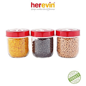 Mua Bộ 3 Hũ Thuỷ Tinh Tròn Trơn Herevin 425ml - HEHU135357-812