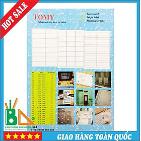 ️ ️SALE️!!! ️ Nhãn Dán ToMy A4 Trắng, Decal Tomy Các Số