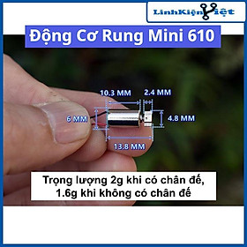 Mua Động cơ rung mini 610 với bánh xe rung bằng thép vonfram DC2.4V 0.13A lực rung lớn