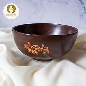 Mua 14*6cm Tô canh màu nâu hoa vàng nghệ gốm sứ Nhật Bản SVG4171