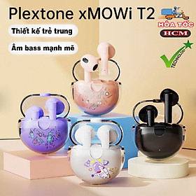 Tai nghe true wireless earbuds Plextone xMowi T2 - Điều khiển cảm ứng - Sạc Type C - Âm bass mạnh mẽ - Pin trâu - Mic khử ồn - Độ trễ thấp - Thiết kế đẹp - Hàng Chính Hãng - Hồng 