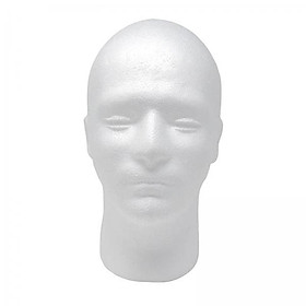 2 Men Foam Manikin Head Stand Holder White for Headwear Jewelry Home Salon