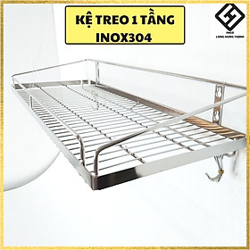 Kệ treo INOX304 cao cấp 100%kệ treo 1 tầng đựng tô, chén, bát