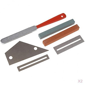 2 Pack Guitar Parts Set Fret Rocker Fret File Grinding Stone Fretboard Guard