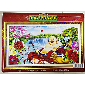 Mua Tranh thêu chữ thập Phật di lặc E8  kích thước 100 x 60 cm