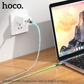 Mua Dây cáp sạc nhanh Type C  IP có đèn led Hoco U112 1m cao cấp  dây sạc thời trang hàng chính hãng