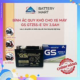 Bình Ắc quy khô GS GTZ5S E 3,5Ah Wave RS Rsx Rsv S, Nouvo456, Airblade110, Hayate X-Bike SKY Exciter Luvias Cub