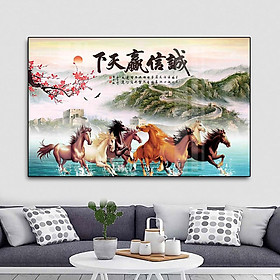 Mua Tranh Tráng Gương Pha Lê Treo Tường Hiện Đại _ Tranh Mã Đáo Thành Công