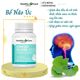 Bổ não Úc Healthy Care Ginkgo Biloba Hỗ trợ các vấn đề tuần hoàn não