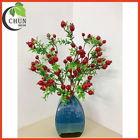 Mua Cành lựu phú quý tài lộc  cành lựu giả dài 63cm trang trí nhà cửa
