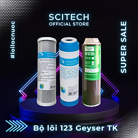 Bộ lõi số 1,2,3 máy lọc nước Nano Geyser TK by Scitech (Lõi CTO/Cation-GAC-Aragon) - Hàng chính hãng