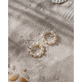 Khuyên tai ngọc trai Circle 4mm・Silver A SET SOREI