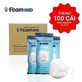 Thùng 100 Khẩu Trang KF94 EcomMed 10 Bịch - Đạt Chuẩn FDA Hoa Kỳ