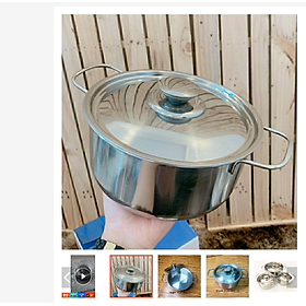 Mua Nồi Inox Dùng Bếp Từ  Bếp Gas  Bếp Hồng Ngoại 3 Kích Cỡ 16cm