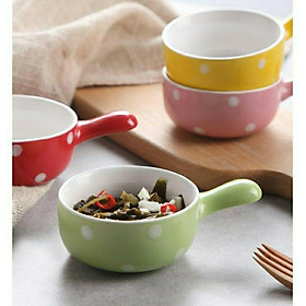 Mua Bát Ăn Dặm Gốm Sứ Hình Gáo Chấm Bi