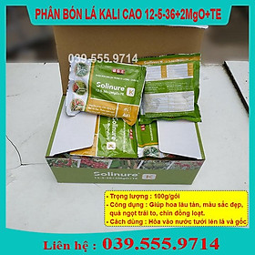 3 Gói Phân Bón  Kali Cao 12-5-36+2MgO+TE( 100gram)- Kali Trắng tăng khả năng thụ phấn. màu sắc đẹp