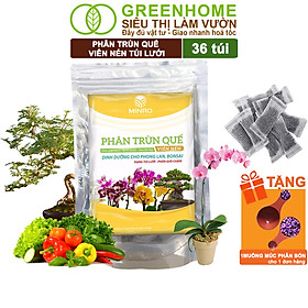 Phân Trùn Quế Viên Nén Greenhome, Lavamix, Túi lưới, Bao 36 Túi,  Dinh Dưỡng Hữu Cơ, Không Mùi, Tốt Cho Lan, Bonsai, Rau