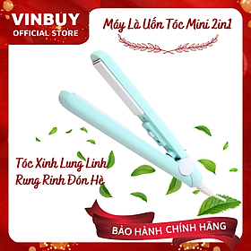 Máy Uốn, Duỗi, Ép Tóc Mini Cao Cấp – Máy Uốn Ép Là Tóc Đa Năng 2 trong 1 Tiện Lợi, Bàn Kẹp To An Toàn Dễ Dàng Sử Dụng (Tự Chọn Màu Sắc) – Hàng Chính Hãng VinBuy 