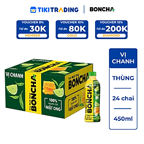 Thùng 24 Chai Trà Mật Ong vị Chanh BONCHA 450ml bao bì Tết