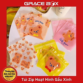 Mua Set 10 Túi Zip Hoạt Hình Gấu Xinh Xắn