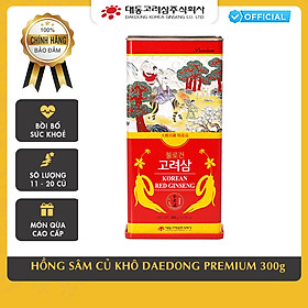 Hồng sâm củ khô Hàn Quốc Daedong Korea Ginseng 300g dòng Premium củ nhỏ (11 -20 củ) - Tăng cường trí nhớ, hỗ trợ giảm mỡ máu, phòng ngừa tiểu đường, huyết áp