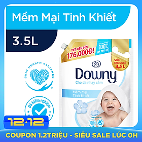 Nước Xả Vải Downy Mềm Mại Tinh Khiết (3.5L/ Túi)
