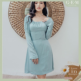 Đầm lụa xanh ánh nhũ Josephine Dress Gem Clothing SP060284