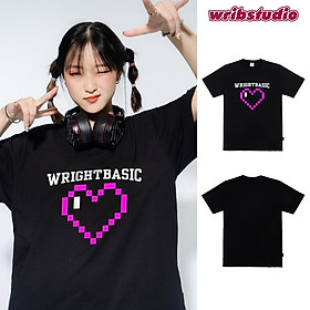 Áo thun đơn giản basic wrib trái tim wright pink heart hot trend 2022