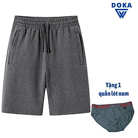 Quần short nỉ da cá 2 túi và lưng thun dây rút QC.02 Chất liệu nỉ mềm mại đường may tinh tế thiết kế hợp thời trang  Chọn màu - Xám đậm - L